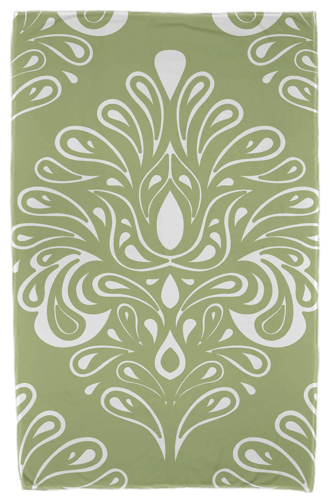 30x60" Veranda, Geometric Print Beach Towel, Green
