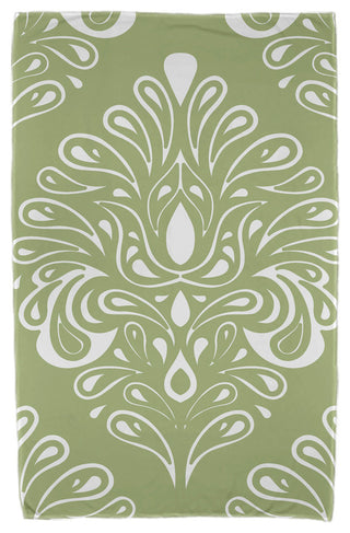 30x60" Veranda, Geometric Print Beach Towel, Green