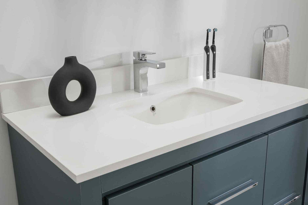 Mila Collection 42" Bathroom Vanity With Sink, Mirror, Countertop, Alasca Blue