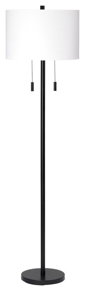 Lincoln 2-Light Metal Floor Lamp, Black