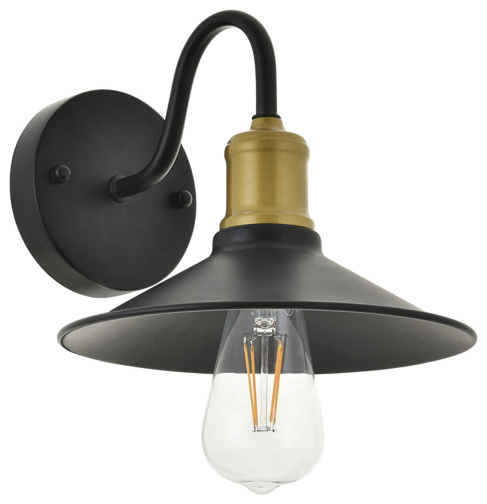 Brass And Black Finish 1-Light Wall Sconce