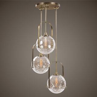 Uttermost Mimas 3-Light Cluster Pendant, Antique Brass, 21541