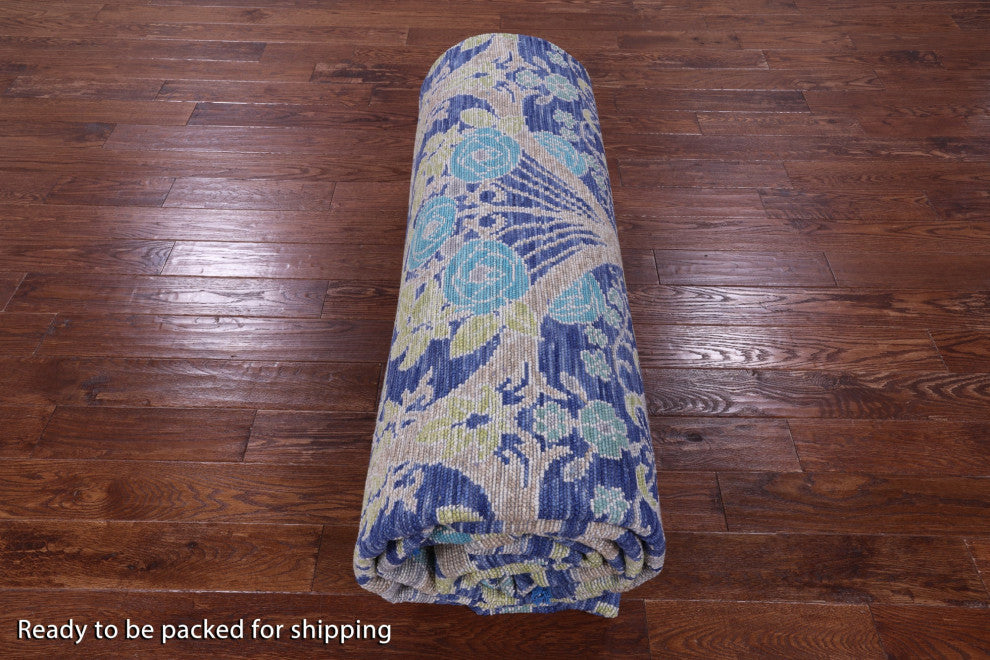 11' 11" X 15' 0" Handmade William Morris Wool Rug - Q15733