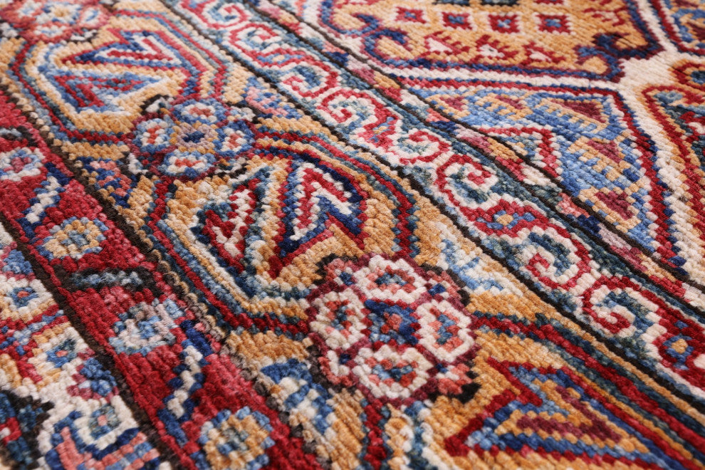 2' 6" X 9' 9" Runner Handmade Super Kazak Khorjin Rug Q7753