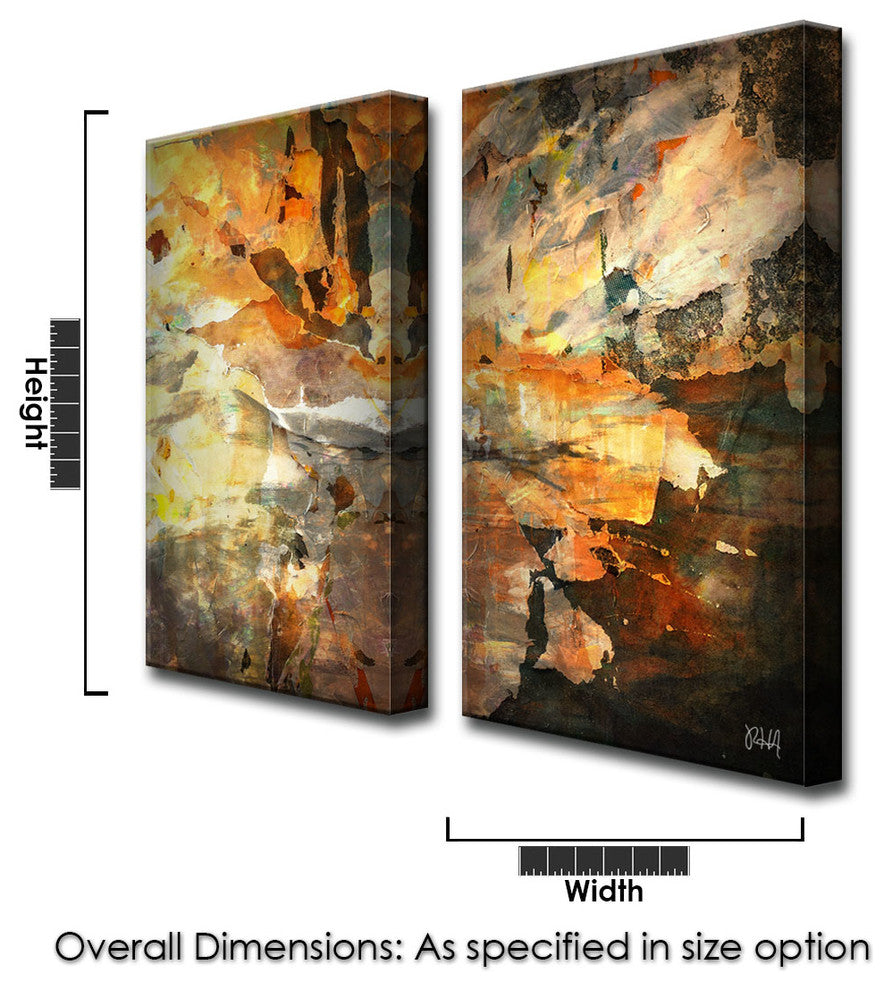 Abstract ABS I, Canvas Wall Art, 24"x12" 2-Panels