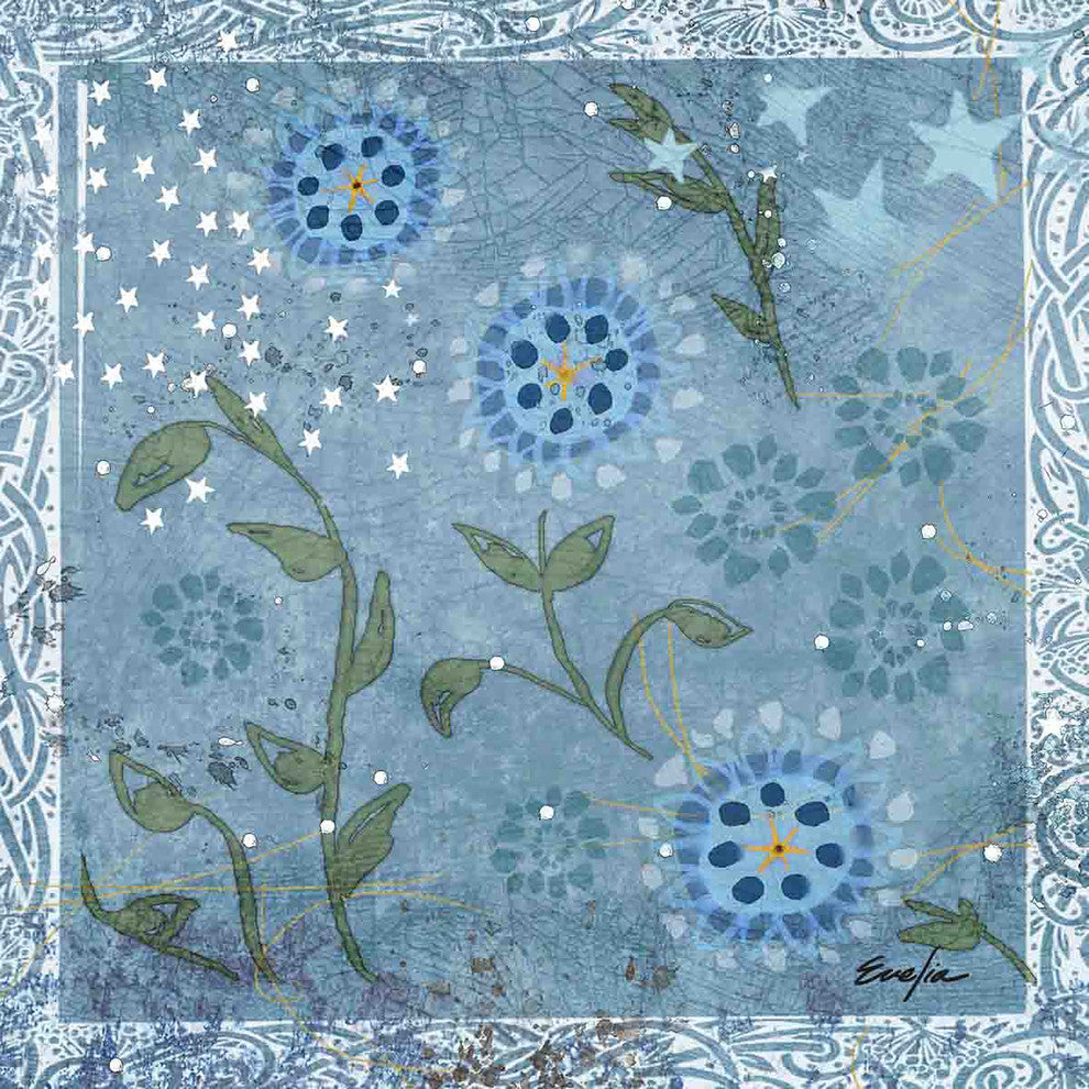 "Eves Flowers" Painting Print on Canvas by Evelia