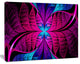 Bright Pink Fractal Stained Glass, Oversized Abstract Canvas Art Print, 60x40