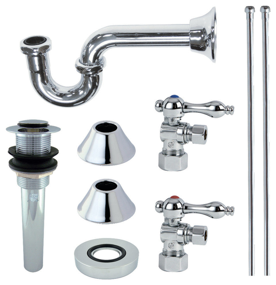 Kingston Brass Plumbing Sink Trim Kitchen With Drain and P Trap, Polished Chrome