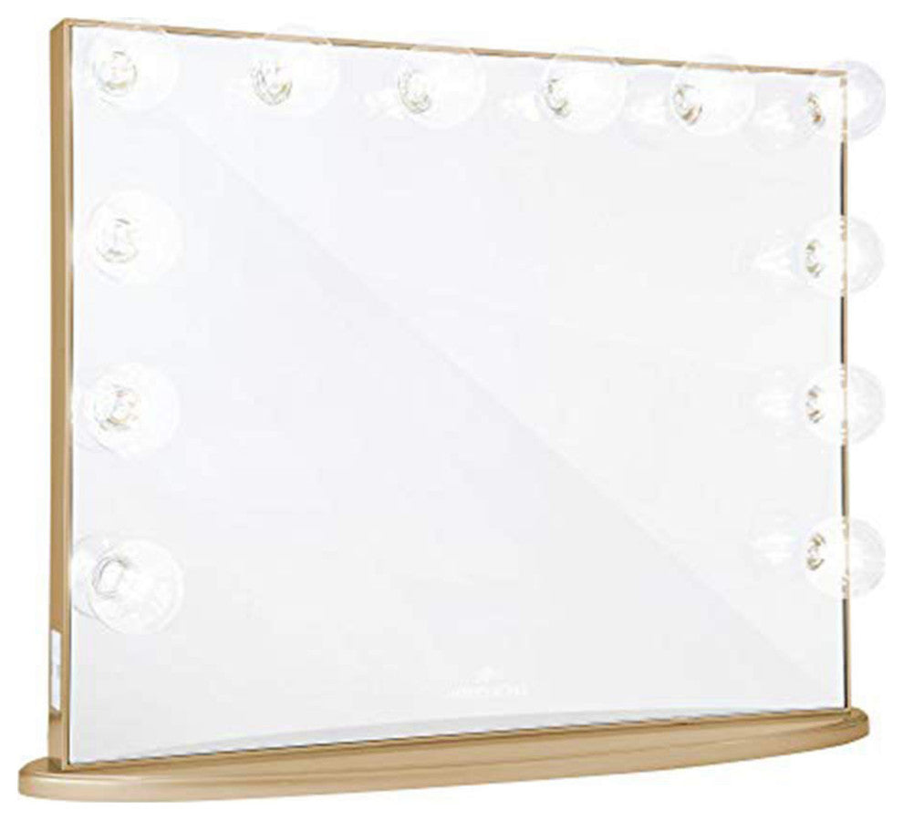 Hollywood Glow Plus Vanity Mirror, Champagne Gold, Clear Bulbs, Non-Bluetooth