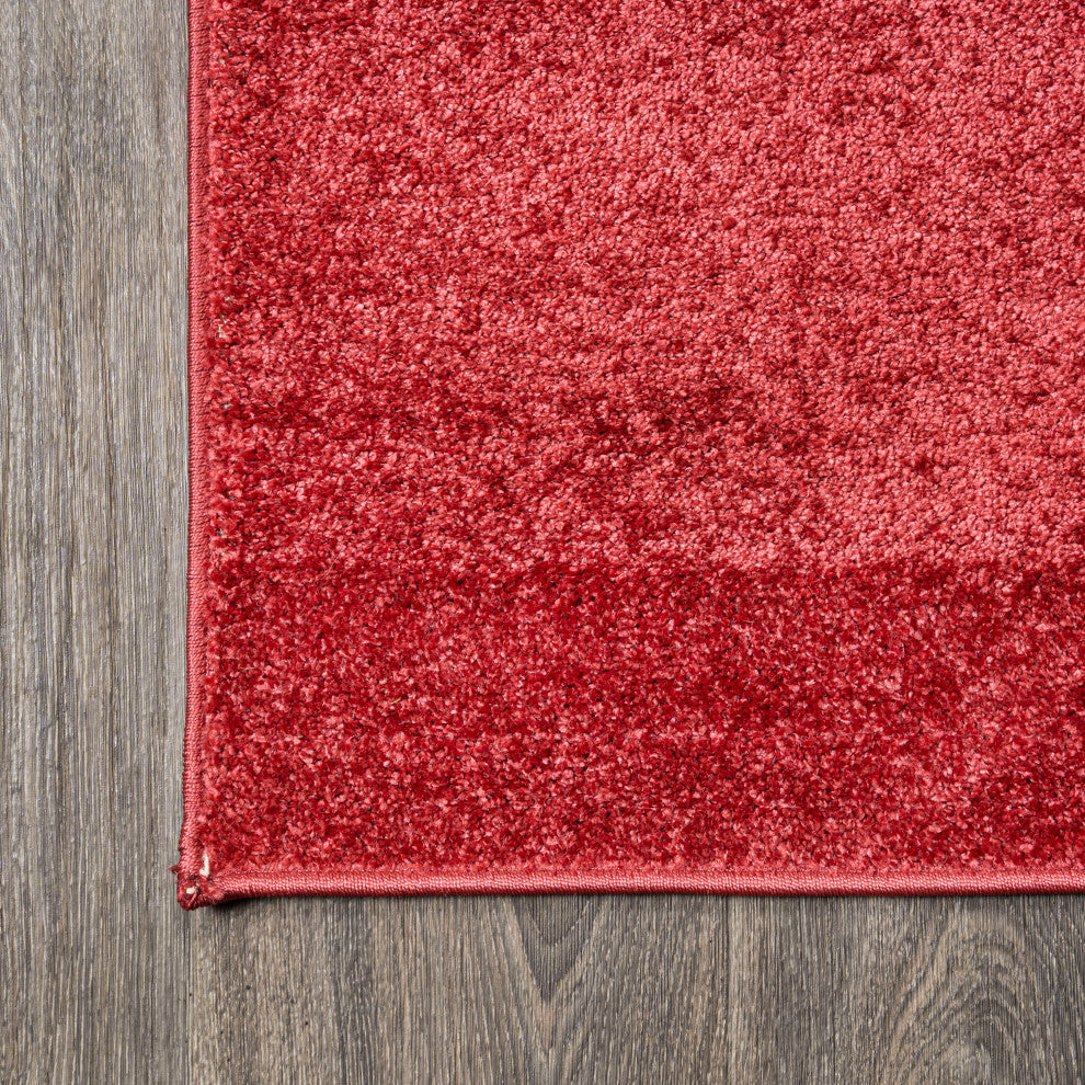 Haze Solid Low-Pile Red 6 ft. x 9 ft. Area Rug