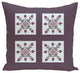 Four Square Geometric Print Pillow, Mulberry, 16"x16"