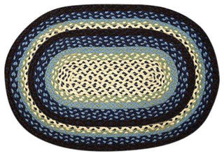 Blueberry, Cream Braided Rug, 20"X30" Oval