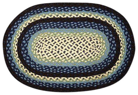 Blueberry, Cream Braided Rug, 20"X30" Oval