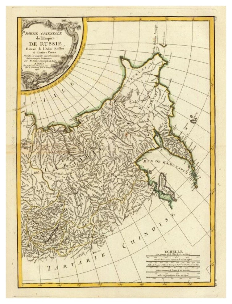 "Russia Orientale, 1785" Digital Paper Print by Rigobert Bonne, 29"x38"