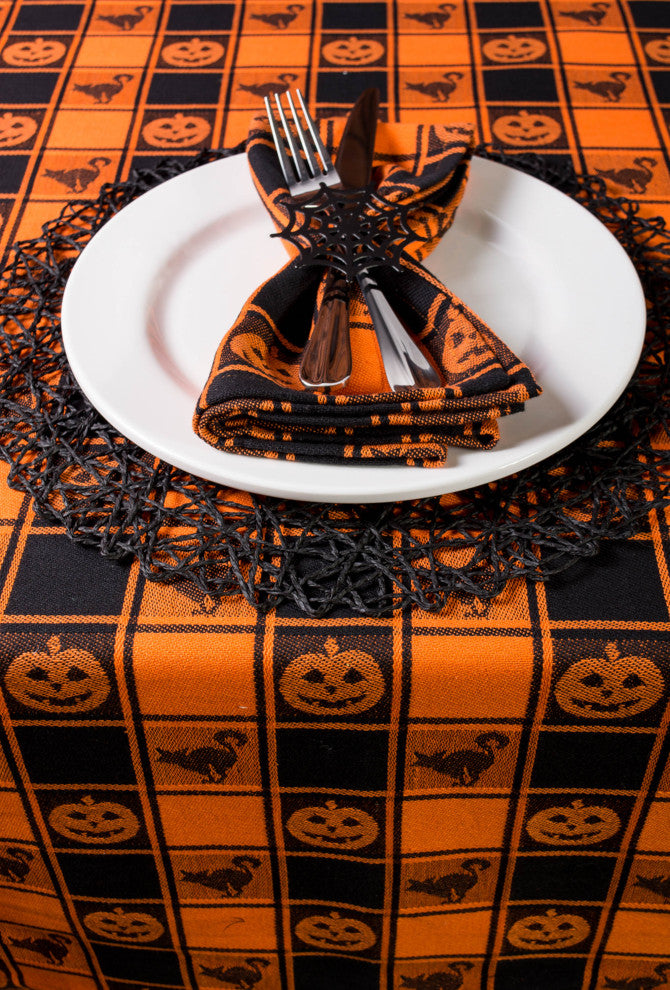 Halloween Woven Check Tablecloth, 52"x52"