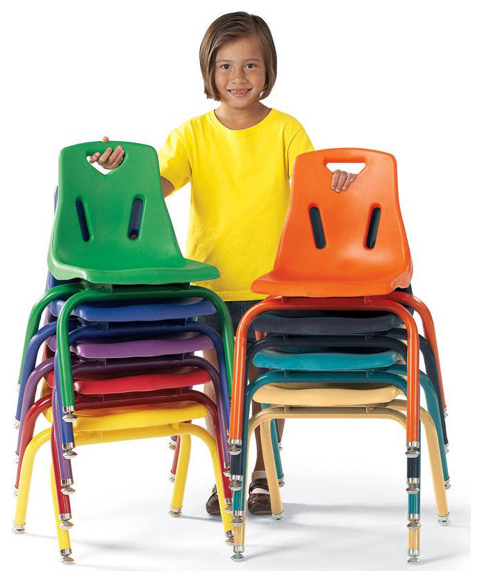 Berries Stacking Chair, Steel Frame, 4-Legged Base, Navy