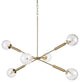 Britton Gold Metal With Clear Glass Globes 6-Light Chandelier