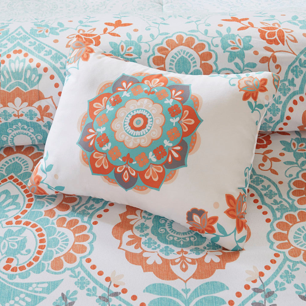 Intelligent Design Vinnie Boho Comforter Set With Bed Sheets, Aqua