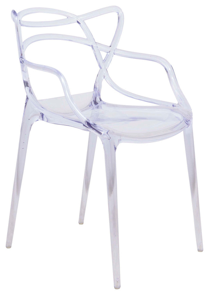 LeisureMod Milan Modern Wire Design Chair Clear