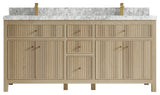 Sonoma Oak 72 Double Sink Bath Vanity with 2" Carrara Marble