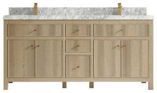 Sonoma Oak 72 Double Sink Bath Vanity with 2" Carrara Marble