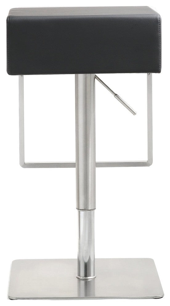TOV Furniture Seville Black Stainless Adjustable Barstool