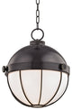 Sumner 1-Light 14" Pendant With White Shade, Finish: Old Bronze
