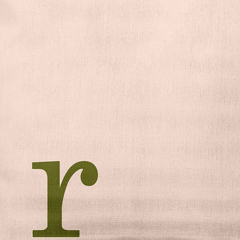26"x26" Modern Monogram Decorative Throw Pillow, Olive