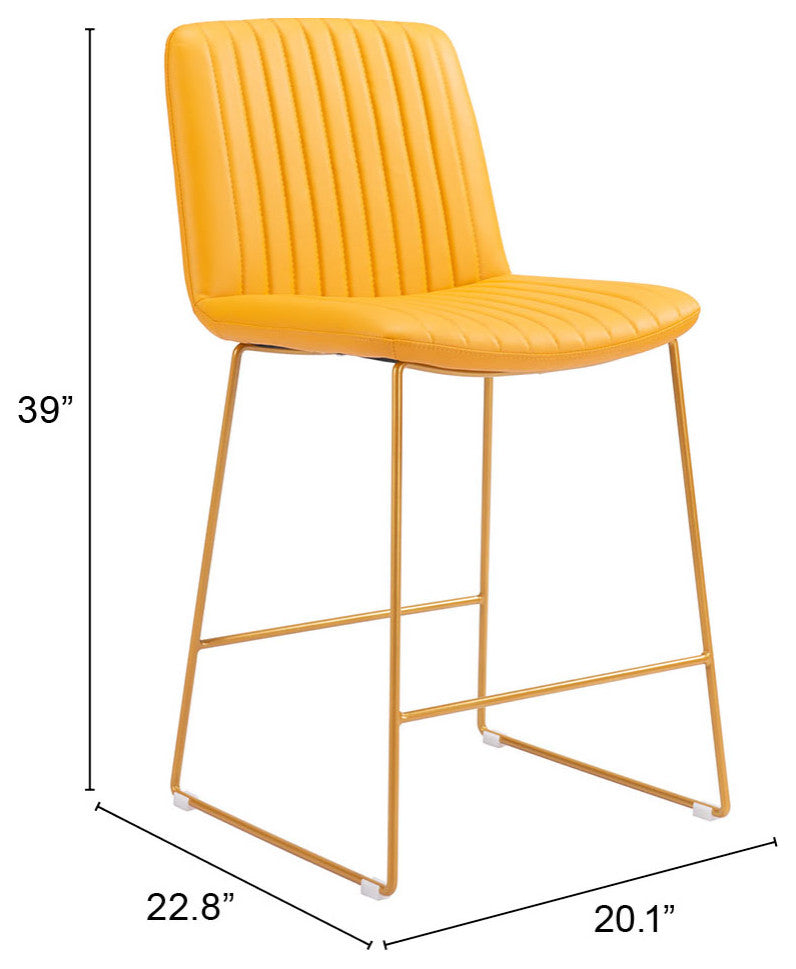Mode Counter Chair, Set of 2 Yellow