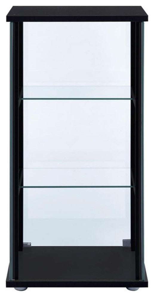 Coaster Cyclamen 3-shelf Glass Curio Cabinet Black and Clear