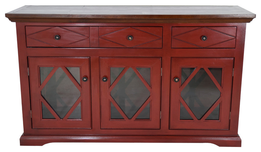 Eagle Furniture 55" Shelter Bay Credenza Console, Burnt Cinnamon Base, Concord C