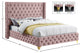 Savan Velvet Upholstered Bed, Pink, Queen