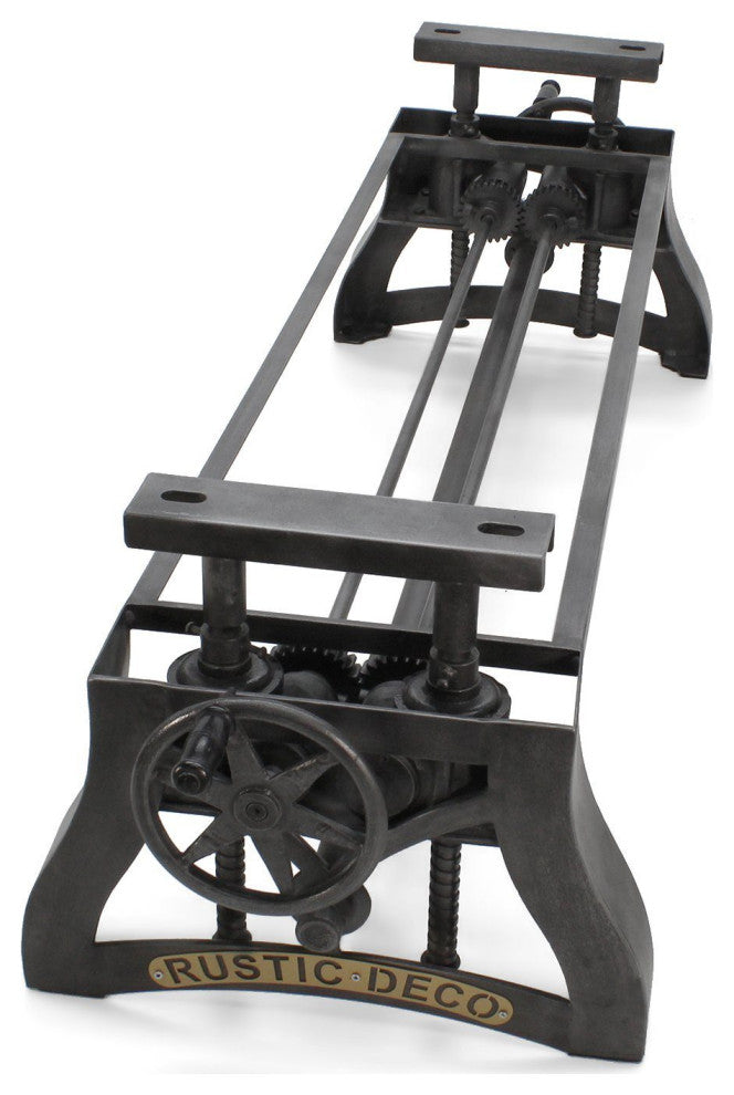 Crescent Adjustable Crank Bench Base Dining to Bar Height - Iron - Steel