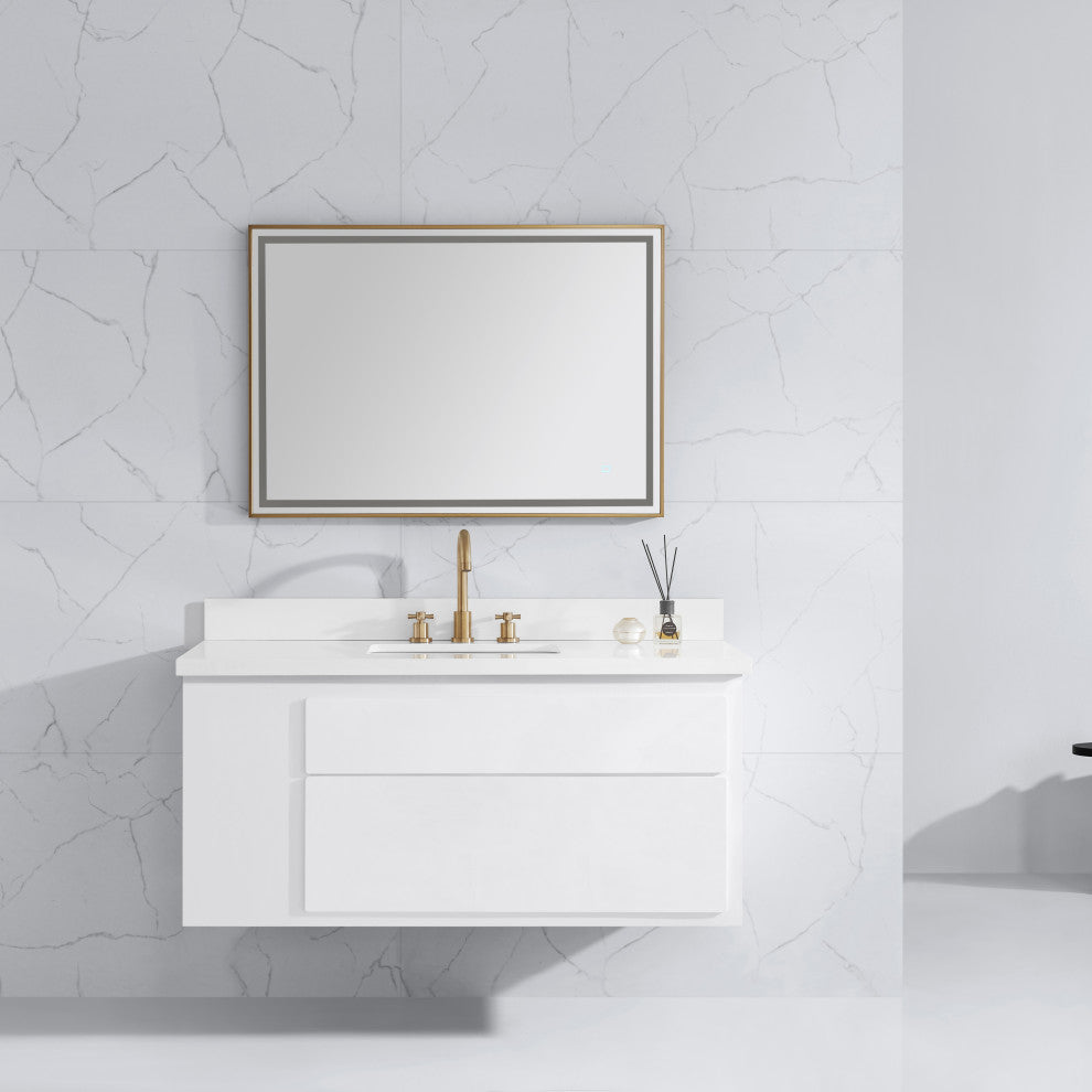 Avanity 39" LED Mirror, Brushed Gold