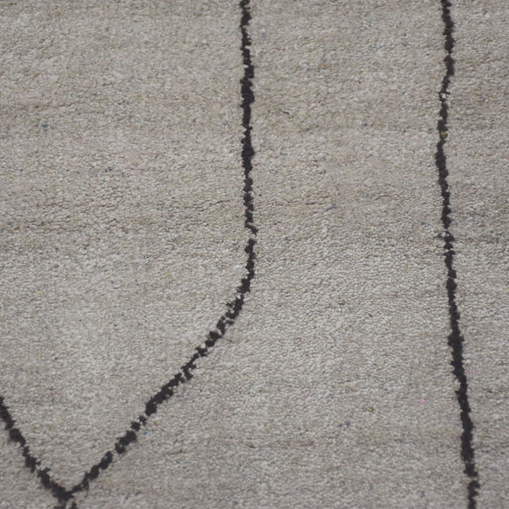 HAND KNOTTED LOOM SILK AREA RUGS-5'x8',Rectangle,Beige Brown,Contemporary