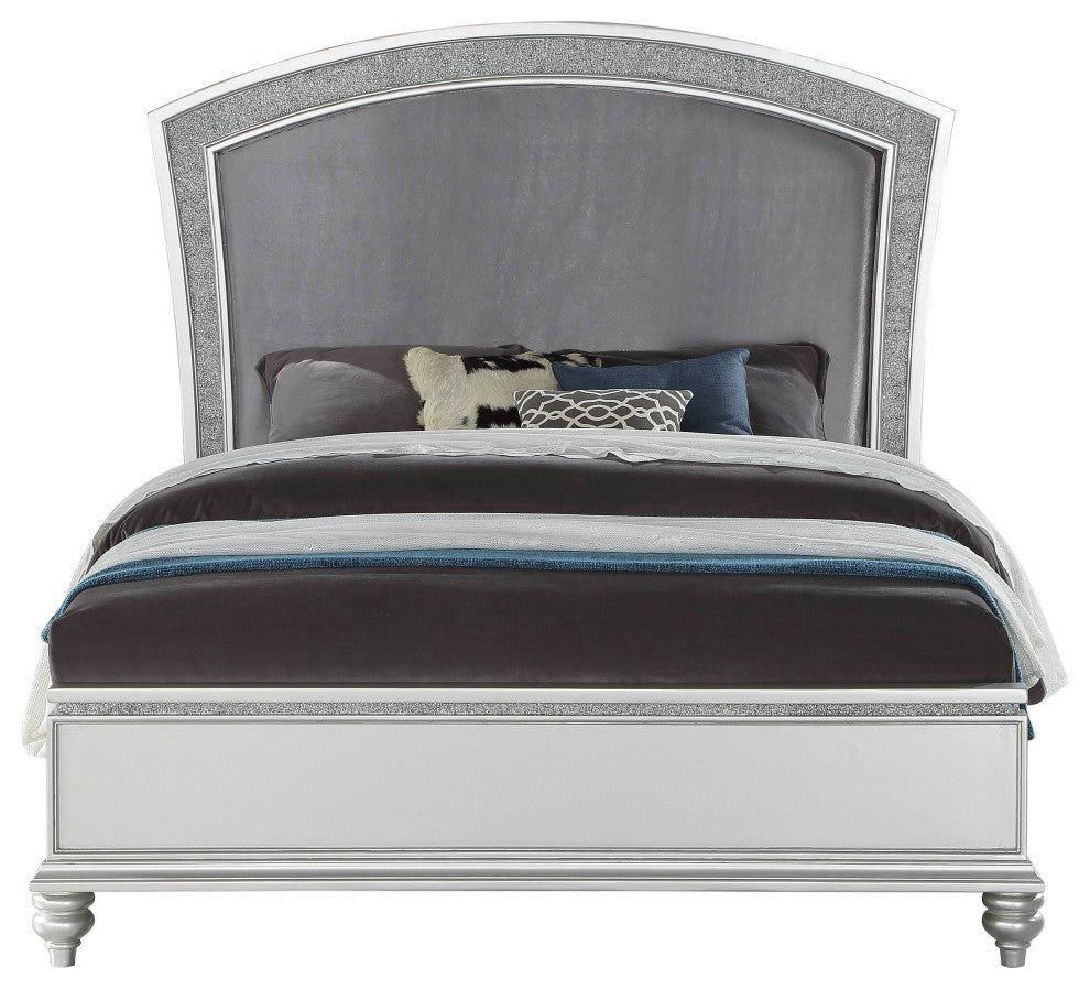 Acme Maverick California King Bed, Fabric & Platinum