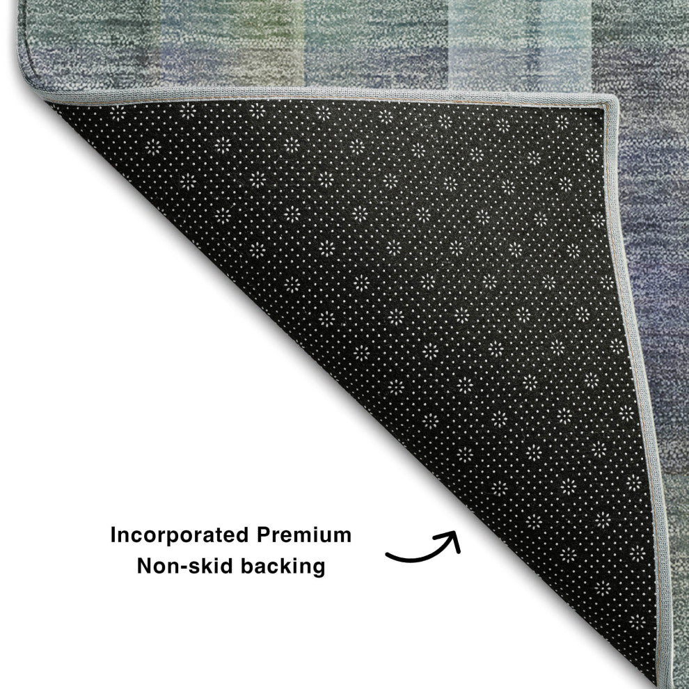 Premium Machine Washable Mayfield AMF534 Green 5' x 7'6" Rug