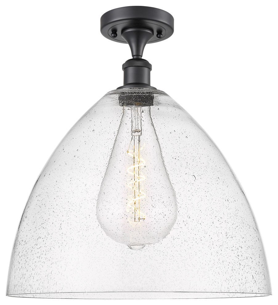 Innovations 516-1C-BK-GBD-164-LED 1 Light Semi-Flush Mount, Matte Black