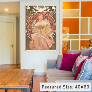 "Reverie" by Alphonse Mucha, 40x26x1.5"