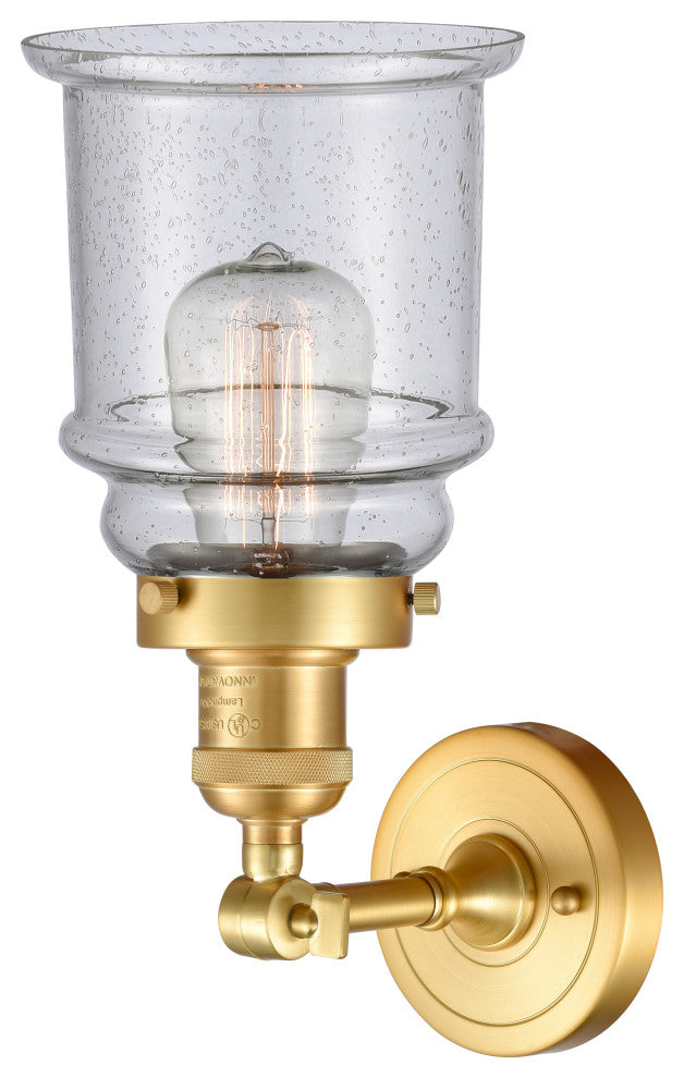 Canton 1 Light Sconce, Satin Gold, Seedy