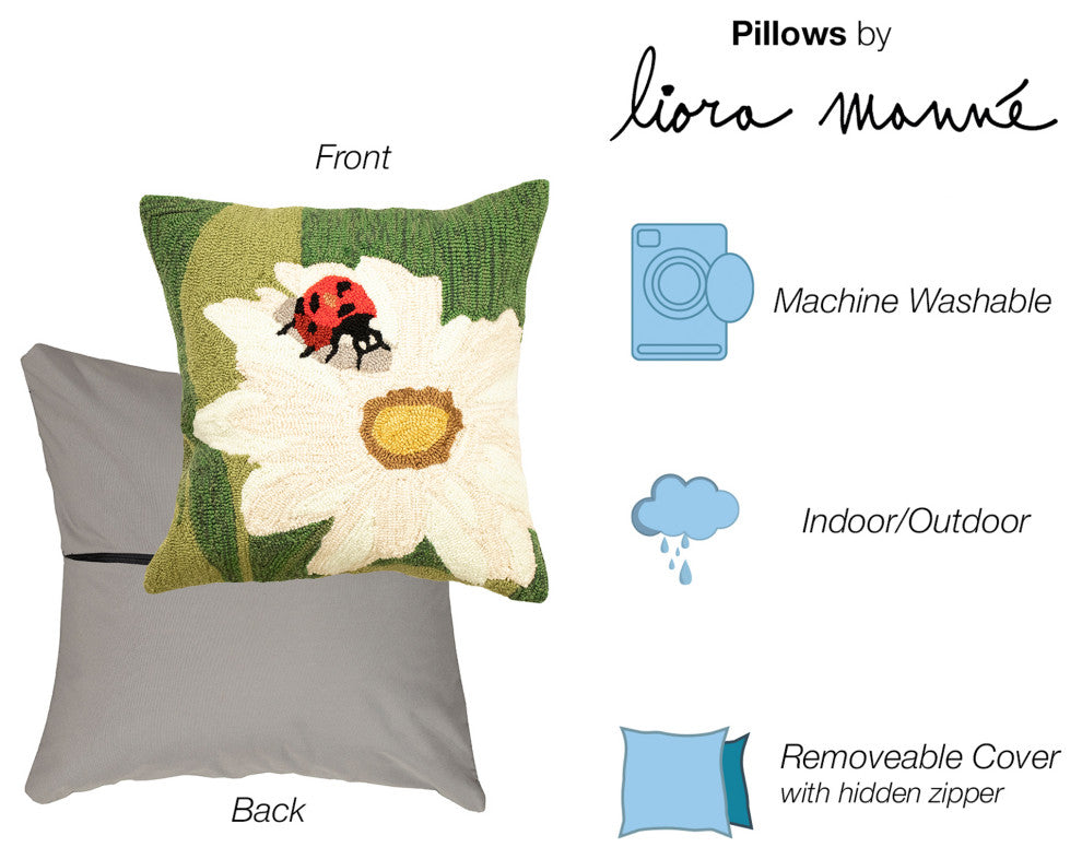Frontporch Ladybug "Machine Washable" Indoor/Outdoor Pillow