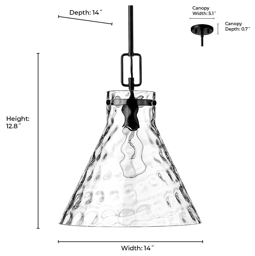 1 Light 14 in. Modern Gold Pendant