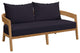 Brisbane 6-Piece Teak Wood Outdoor Patio Outdoor Patio Set, Natural Navy