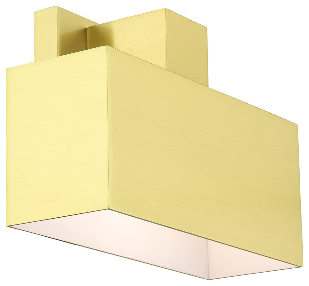 Satin Brass Contemporary, Refined Outdoor Wall Sconce