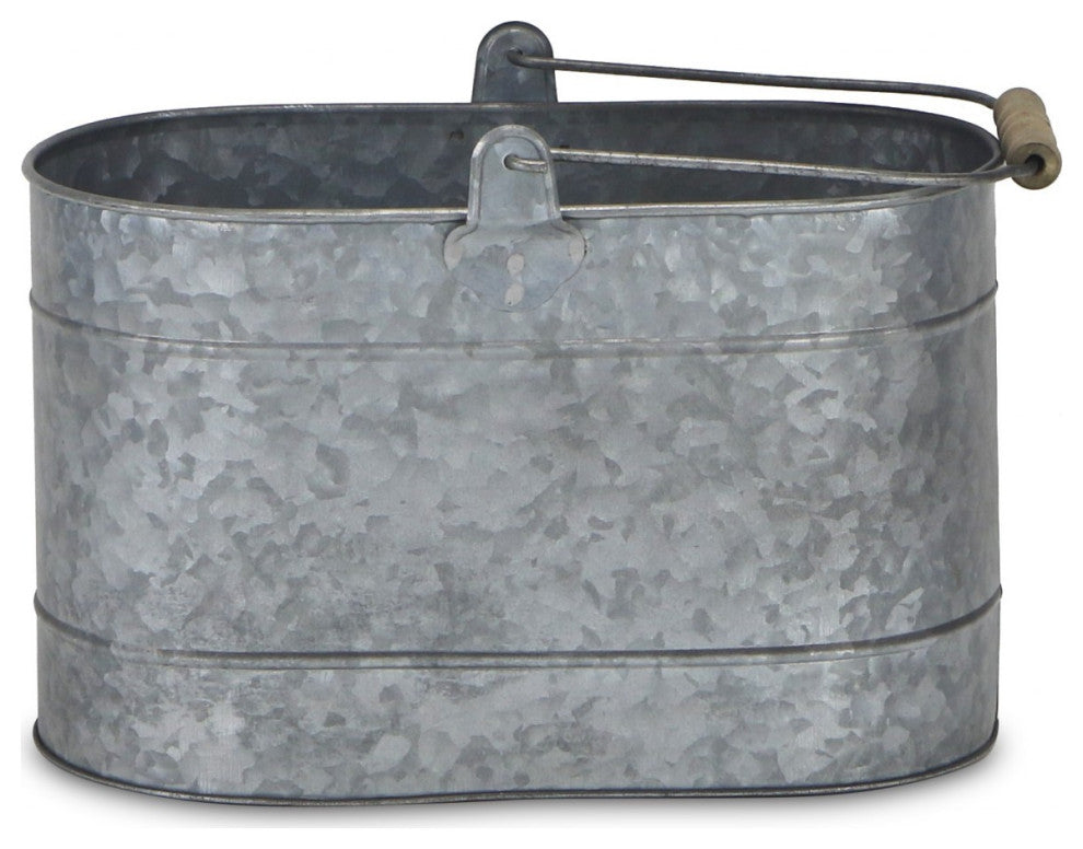 Farmhouse Galvanized Metal Bucket