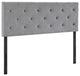 Terisa King Upholstered Fabric Headboard, Light Gray