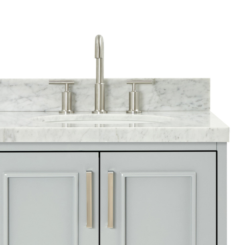 Ariel Stafford 37" Single Right Offset Oval Sink Bathroom Vanity