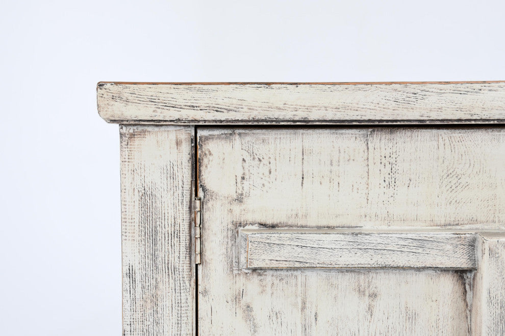 Kosas Home Lagos 74" Reclaimed Pine Wood Antique White Sideboard