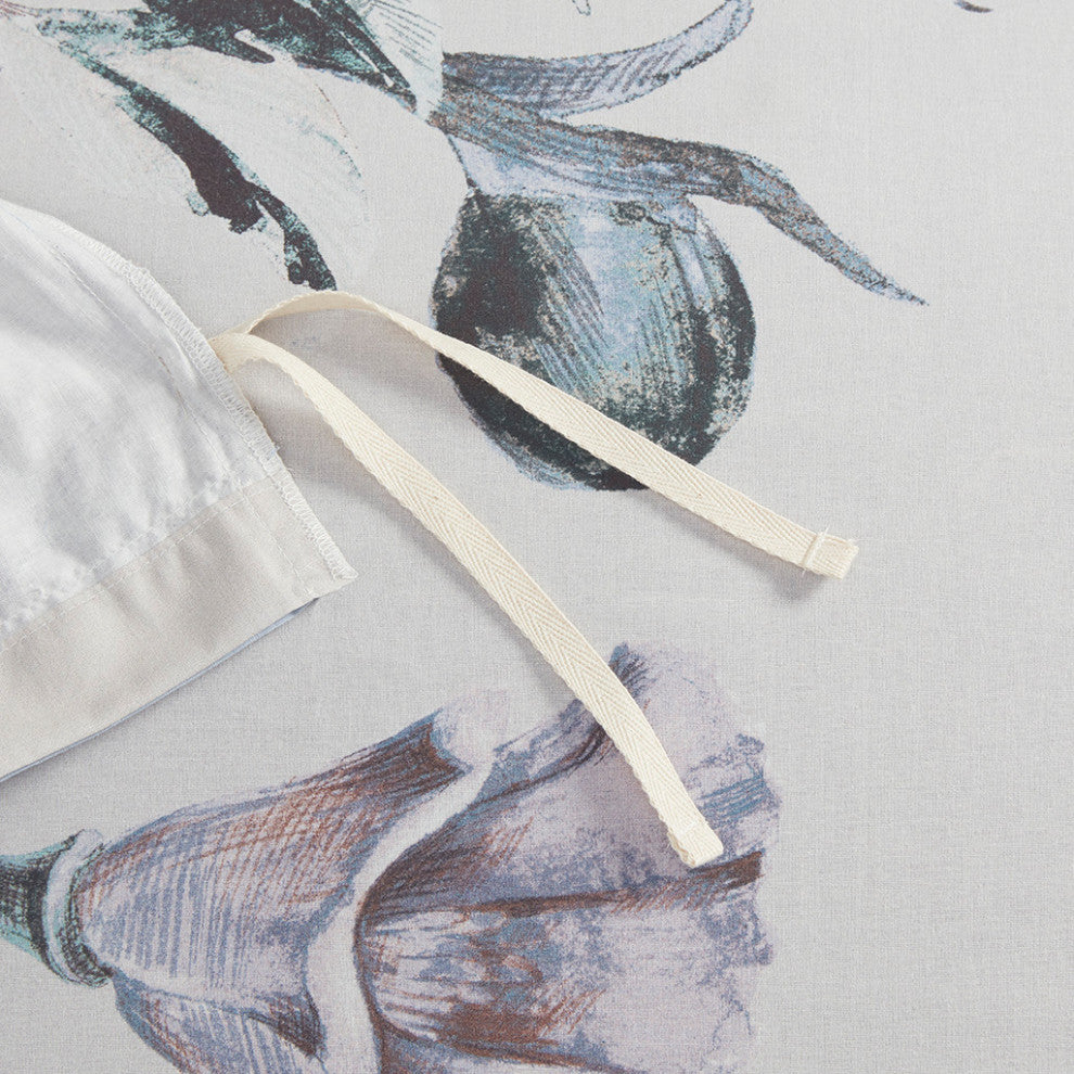 Madison Park Cassandra Shabby Chic Floral Cotton Duvet Cover Set, Blue