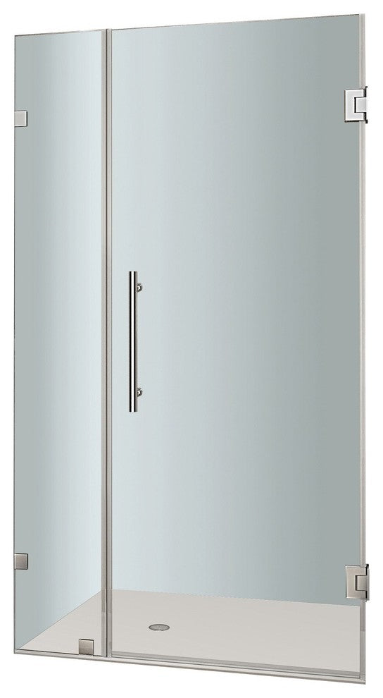 Aston Nautis Completely Frameless Hinged Shower Door, Chrome, 28"x72"